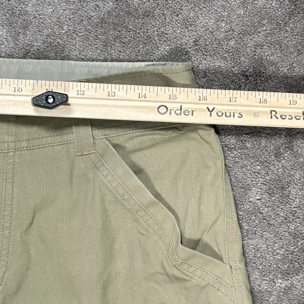 KUHL Cargo Shorts Mens 31 Khaki Solid Vintage Patina Dye Hiking Outdoor Utility